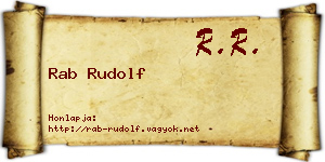 Rab Rudolf névjegykártya